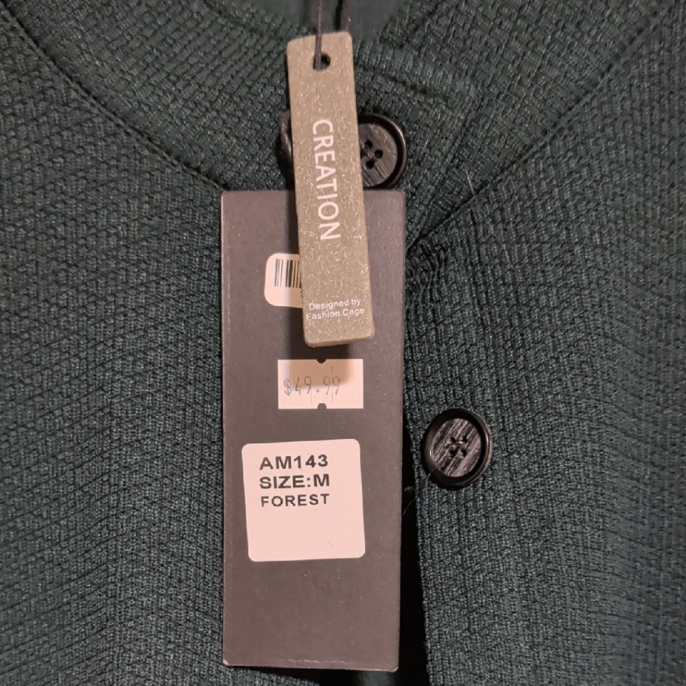 Dark Green Button-Up Jacket - Picture 3 of 4